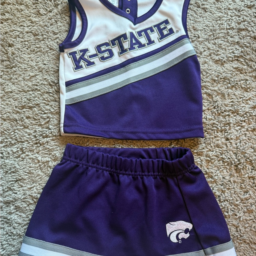 K-State Rivalry Threads Purple and White Cheer uniform